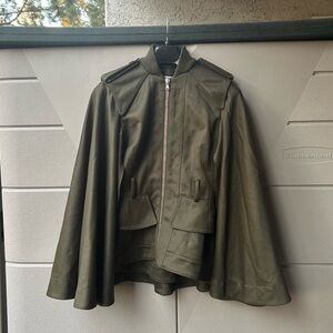 ALEXANDER MCQUEEN Cape/Poncho Vest in Olive Green